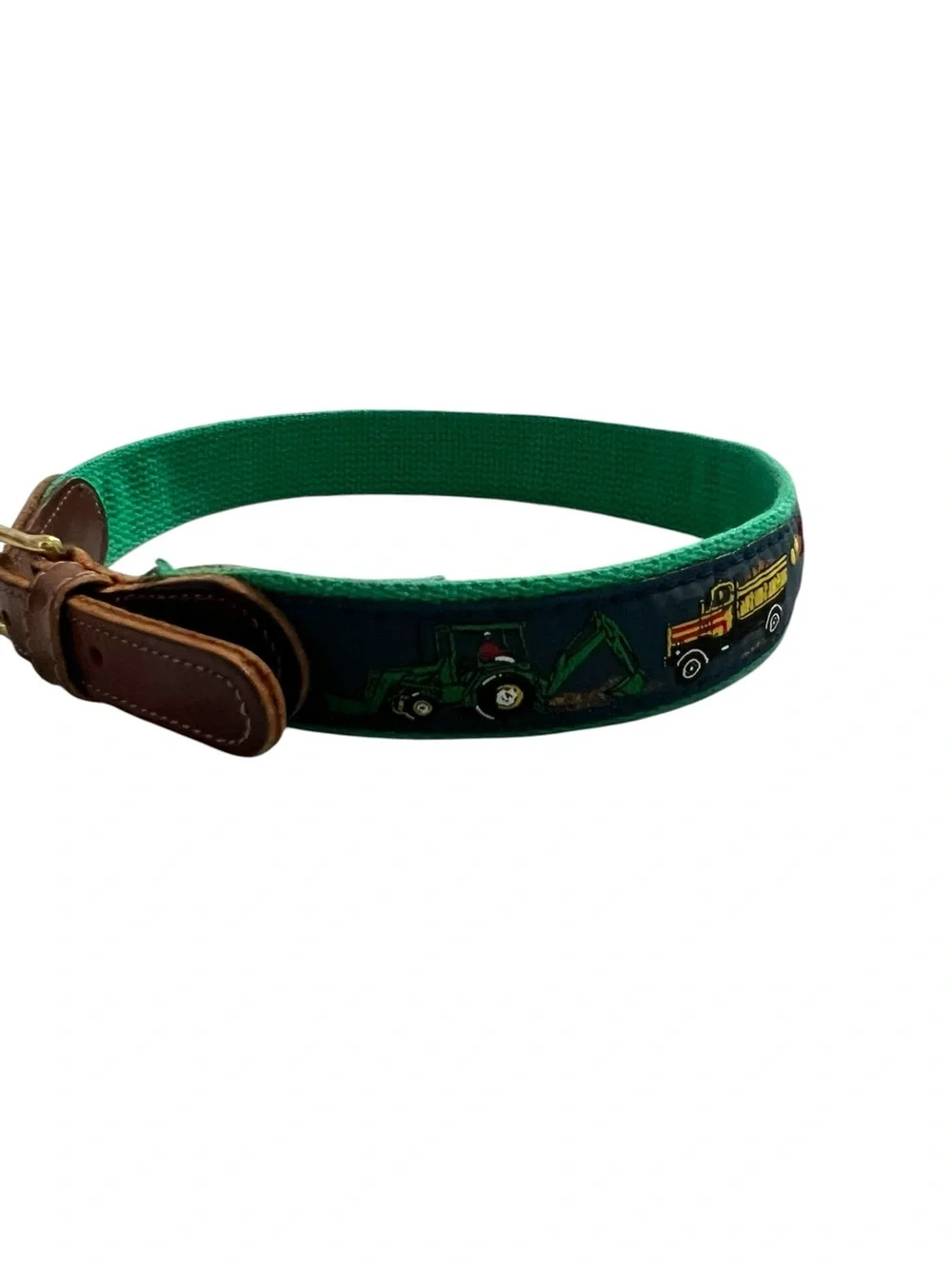 Bailey Boys Sz 22 (4/5) Kids Green & Navy Construction Embriodered Belt